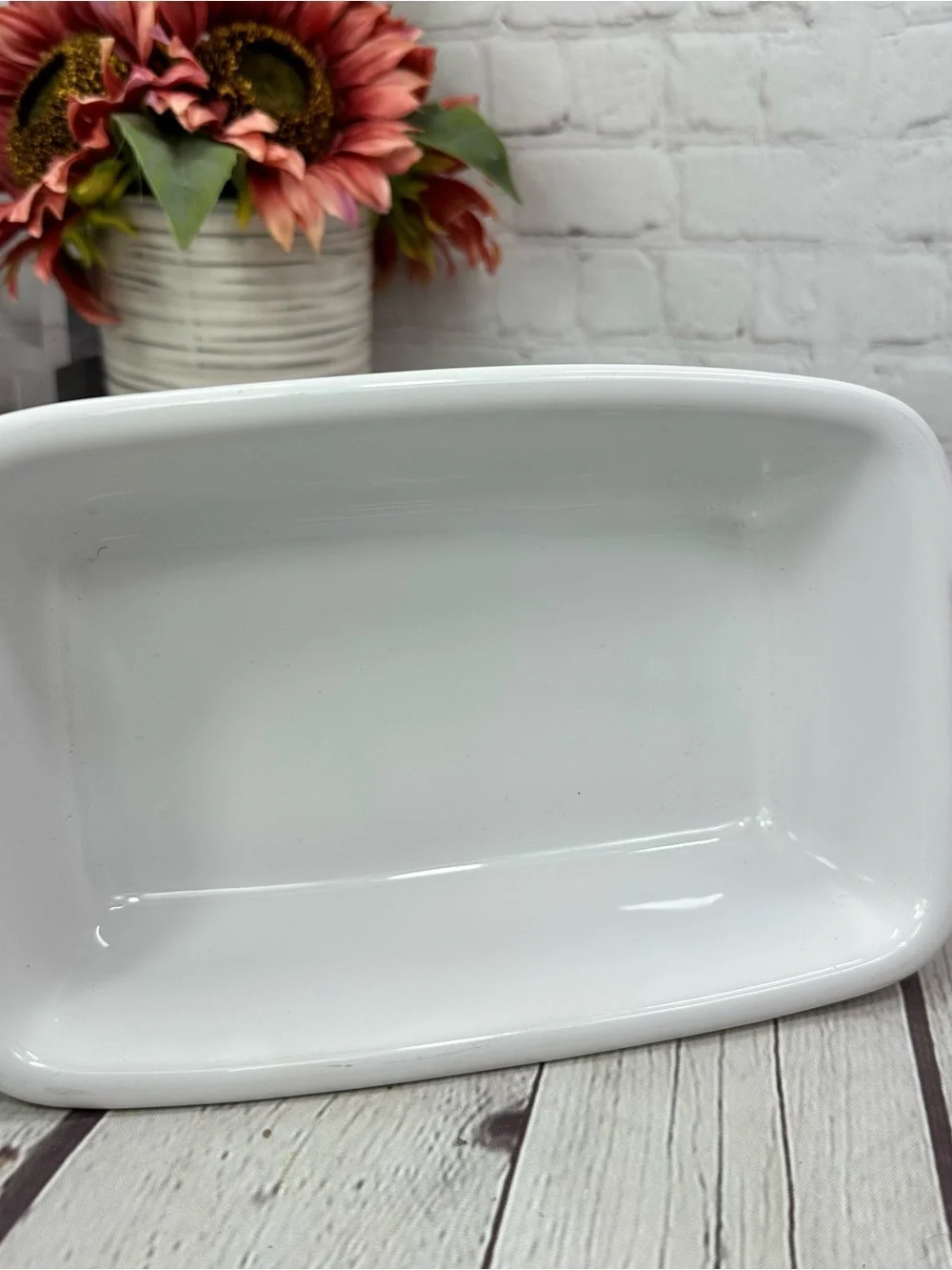lodge stoneware White casserole Baking Pan minimalist farmhouse french country